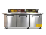Orikool 72M IN Commercial Refrigerators Sandwich&Salad Prep Table with a Butcher Block Cutting W2095P410619