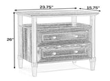Wooden Nightstand with Open Cubby & 2 Storage Drawers, Freestanding Bedroom Side Cabinet for W487P543905