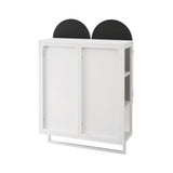 23.62" Modern Double-Arched Mirror Cabinet,2 Doors Medicine Cabinet, Metal Wall Cabinet with W757P314591