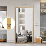 32*70inch full-body floor mirror with Artificial wood frame, elegant design and durability, a W2709P242465