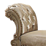 Gold Patina and Bone Vanity Stool with Nailhead Trim B062P208997