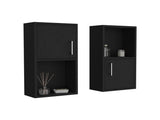 Wall Mounted Bathroom Medicine Cabinet Eak 24" H, Two Doors, Two Shelves,Black B097P199746