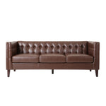 ZUN Mirod Comfy 3-seat Sofa with Tufted Back , Modern for Living Room 72380.00DBRN