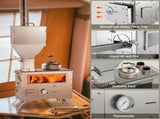 WoBurning Stove with Oven - Portable Pellet Stove with Chimney Pipes, 304 Stainless Steel Outdoor 25608218