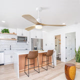 52 Inch Ceiling Fan With Dimmable Led Light 6 Speed Remote 3 Wood Blade Reversible DC Motor For W934P145941