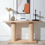 59in Modern Minimalist Wooden Console Table with Column Pedestal Design Elegant Decorative Accent W2729P270744
