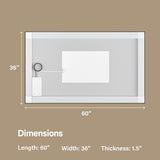 60x36" Black Eco-Friendly Silver MirrorDual LED Light StripsFront and Back Lighting T3177P320578