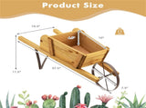 2 In 1 Wheelbarrow PlanterWooden Wagon Planter with 9 Magnetic Accessories for Garden Yard 69706823