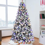 ZUN 7.5FT PE+PVC Floceked Christmas Tree with Easy Power & Memory Wire Technology, 400 Dual-Color LEDs W1773P215577