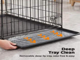 36 Inch Double Door Dog Crate - Heavy Duty Foldable Metal Cage with Divider, Removable Tray & 36304739