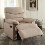 Light Brown Recliner with Pillow Top Arm B062P215436