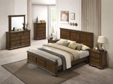 Maderne Traditional Wood Panel 6 pieces Queen Bed set with Dresser, Mirror, Two Nightstands, Chest T2574P204905