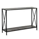 Grey MDF Countertop Black Wrought Iron Base 2 Layers Forked Console Table 58530923
