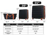 Hardshell Luggage Sets 2Pcs bag Spinner Suitcase with TSA Lock Lightweight 20" 24" 74246015