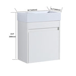 ZUN 18'' Floating Wall-Mounted Bathroom Vanity with White Resin Sink & Soft-Close Cabinet Door 71681330