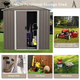 6ft x 5ft Outdoor Metal Storage Shed gray With window W54071036