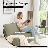 Foldable Sofa Bed Sleeper Lounge Chair with Pillow Floor Mattress Floor Couch with Backrest for W1170P314884