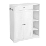 Freestanding Shoe Rack Organizer with 2 Shutter Door, Entryway Narrow Shoe with Adjustable W40981155