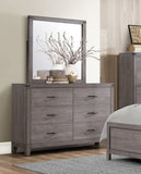 ZUN Industrial Design Brownish Gray Finish Dresser of 6 Drawers Premium Melamine Modern Bedroom B011P156154