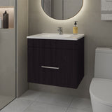 Story Floating Bathroom Vanity Set with Sink, One Drawer Wengue B128P314807