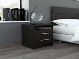 Rowley 2-Drawer 1-Shelf Rectangle Nightstand Black Wengue B06280357