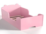 Toddler Floor Bed Frame, Cot Bed for Boys and Girls Ages 3-6, Bear Shape Toddler Bed, Pink W1580P373260