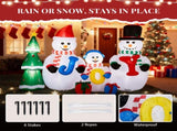 8FT Lighted Christmas Inflatable Decoration, Inflatable Snowman Family with JOY and Xmas Tree, Funny 17651821