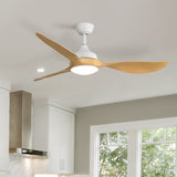 56 Inch Modern Ceiling Fans Dimmable LED Light Quiet DC Reversible Motor for Indoor & Outdoor W882P221540