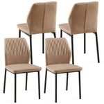 ZUN Beige PU Leather Dining Chairs Set of 4 Faux Leather Dining Chairs Living Room Chair Modern Kitchen W1164P195157