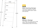 5-Tier 57.7 in. Farmhouse Wall Mounted Ladder Quilt Rack with Shelf, White 81175418