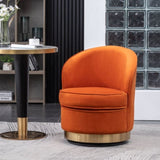 Wania Contemporary Velvet Swivel Chair, Orange T2574P164514
