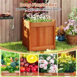 2-in-1 Wooden Raised Garden Bed with Trellis - Solid Wood , 16"x16"x48" Size 12098598