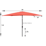 ZUN 6 x 9ft Patio Umbrella Outdoor Waterproof Umbrella with Crank and Push Button Tilt without flap for 57840535