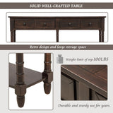 Console Table Sofa Table Easy Assembly with Two Storage Drawers and Bottom Shelf for Living Room, 63358665
