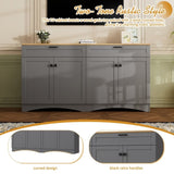 ON-TREND Farmhouse TV Stand with 2 Drawers for TVs Up to 70", Versatile Wood Grain Sideboard with N721P245732E