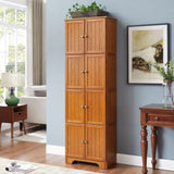 ZUN 72.4" Tall Storage Cabinet Tall Storage Cabinet with 8 Doors and 4 Shelves ,Bookshelf Living Room, W1758P211012