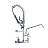 ZUN Commercial Kitchen Faucet Deck Mount with Pre-Rinse Sprayer 21" Height Kitchen Sink Faucet 8 Inch W1932P171734