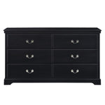 ZUN Classic Traditional 1pc Dresser of 6 Drawers Black Finish Bedroom Wooden Storage Furniture B011P233723