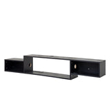 ZUN 65.35in Wall Mounted Floating TV Stand with 20 Color LEDs and Charging Station W331P242458