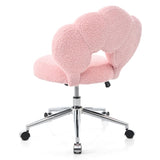 ZUN 360&deg;Swivel Height Adjustable,Swivel Chair,Teddy fabric,home office chair W680P143449