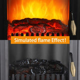 1500W Freestanding Three-door Glass 3D Flame Fireplace with Remote Control/Quartz tube heating/Fake 99663801