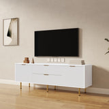 ZUN Modern warm white TV cabinet , for Living Room Bedroom W331P240826