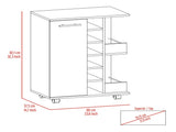Light Oak 2-Shelf 6-Bottle Bar Cart with Division B06280457