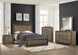Rustic Style 1pc Nightstand Two-Tone Finish Embossed Faux-Wood Bed Side Table Bedroom Furniture B01149267
