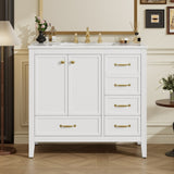 36" Bathroom Vanity with Sink, Bathroom Cabinet with Soft-Closing Door, 4 Drawers of Different N759P293646K