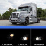 Headlight Assembly Compatible with 2008-2017 Freightliner Cascadia, LED Headlamps Assembly Black W1155P284562