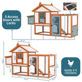 ZUN Weatherproof Outdoor Chicken Coop with Nesting Box, Outdoor Hen House with Removable Bottom for Easy W142763858