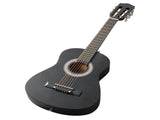 Matte Black 30-inch Round Acoustic Guitar with Picks, Strings, Capo, Case, Tuner, and Strap 42600814