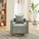 29.1"W Swivel Accent Open Back Chair Modern Comfy Sofa Chair With Weathered Base For Nursery Bedroom W1298P192483