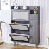 Modern minimalist storage cabinet, Japanese rattan shoe cabinet, bed top cabinet, small home W1151P147201
